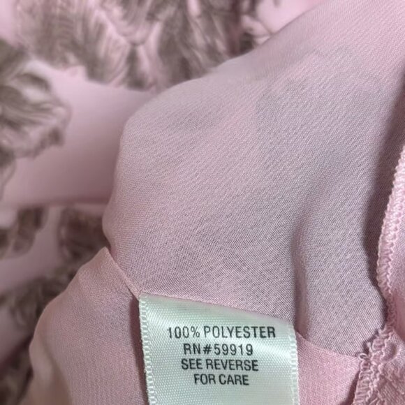 Pink Floral Tie Front Blouse Size Large - Picture 7 of 7